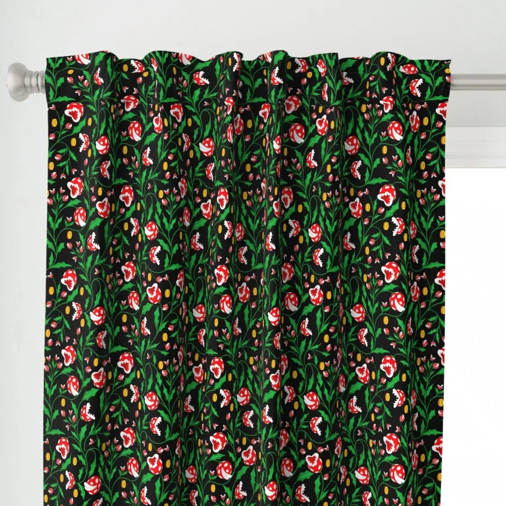 Maneater Plant Trailing Curtain Panel - Red alternate view