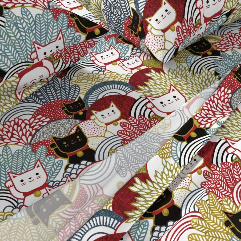 Manekineko Lucky Cats Japanese Talisman Full Sheet Set - White alternate view