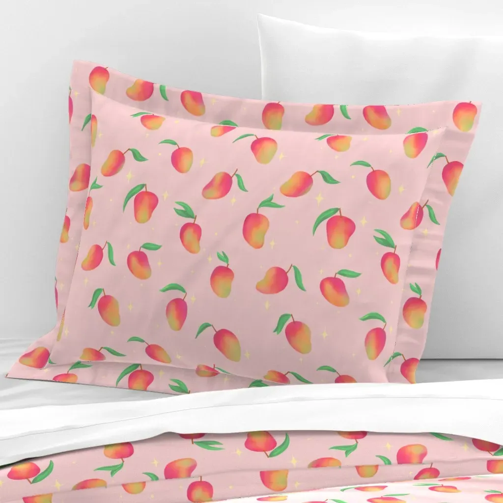 Mango Dreams Standard Flanged Pillowcase - Pink, Cotton Sateen product