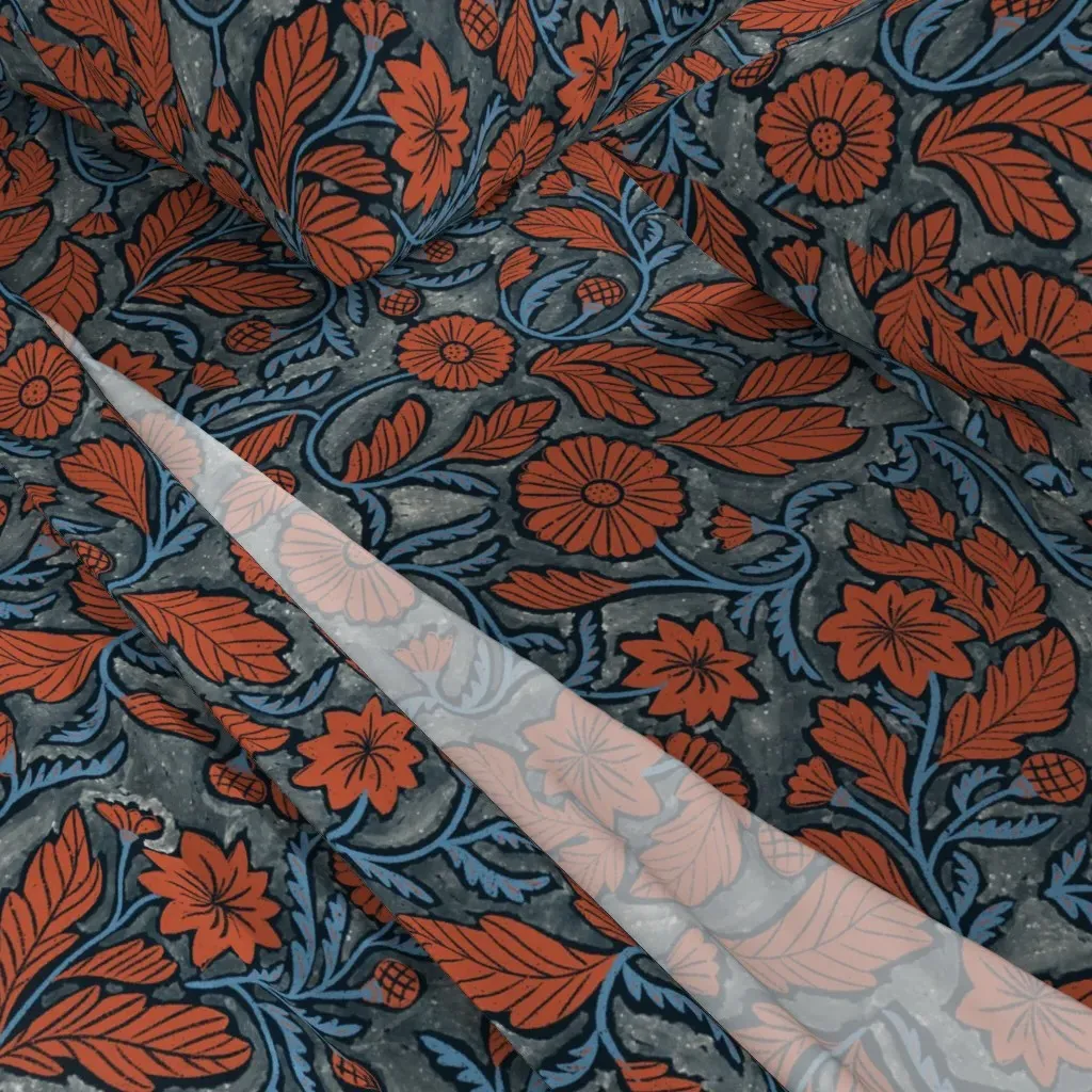 Manuette Victorian Trailing Florals Large Full Sheet Set - Terracotta alternate view