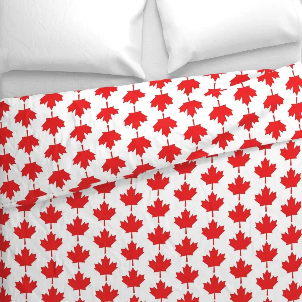 Maple Leaf Duvet Cover - Red alternate view