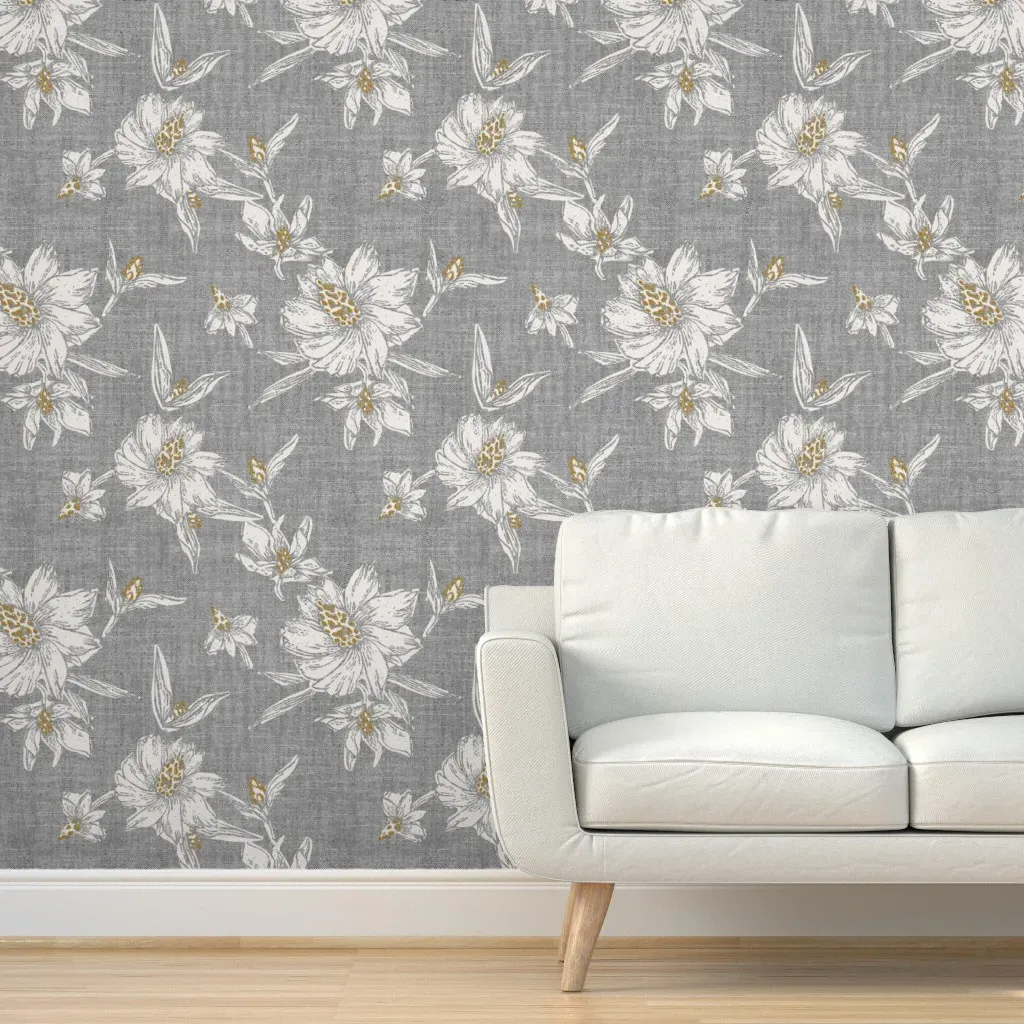 Mara Flora Peel and Stick Wallpaper - Grey product