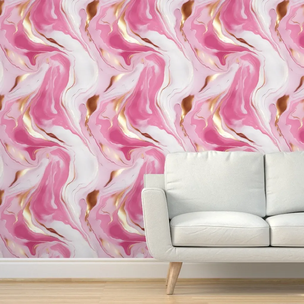 Marble Liquid Peel and Stick Wallpaper - Pink product