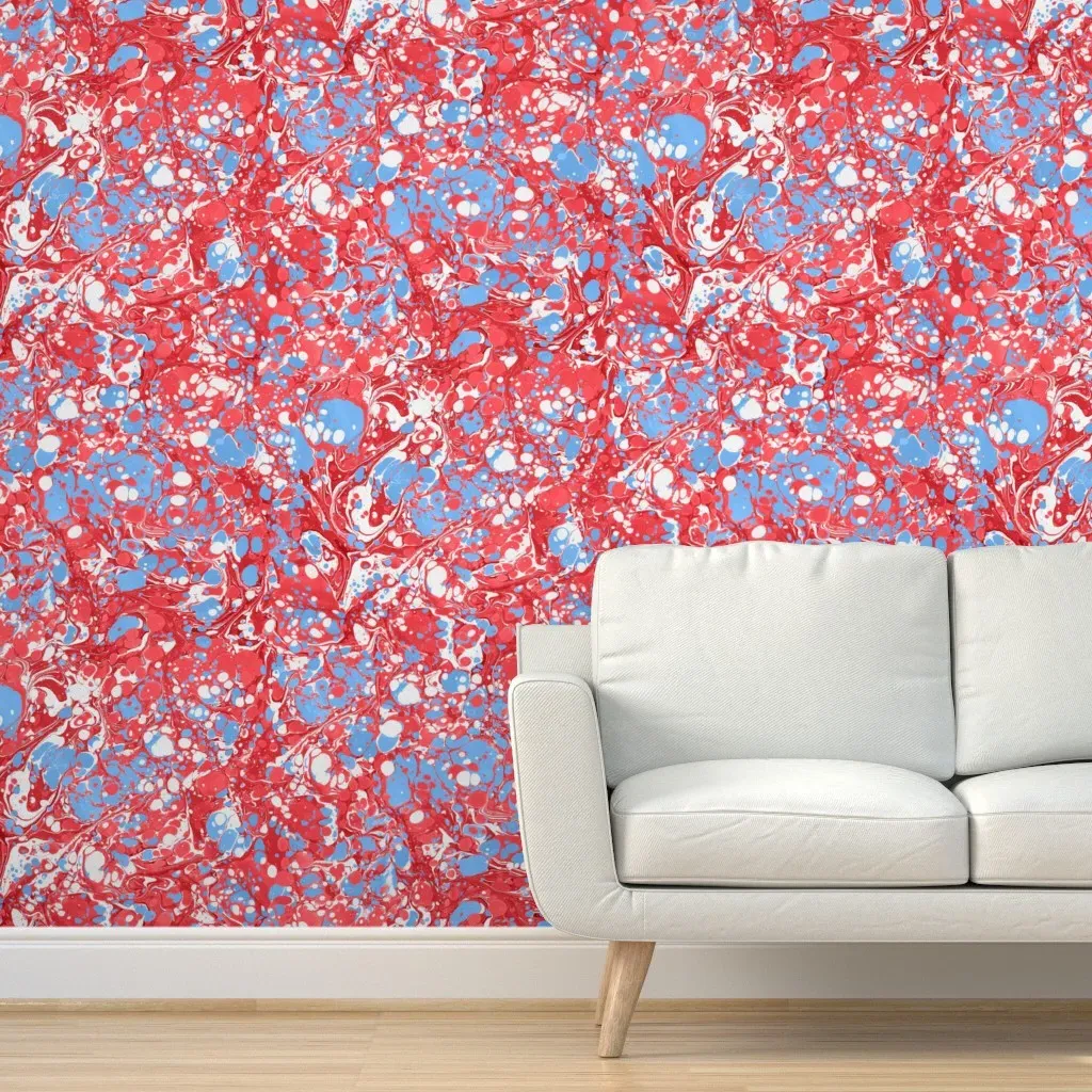 Marbled Americana Peel and Stick Wallpaper - Red product