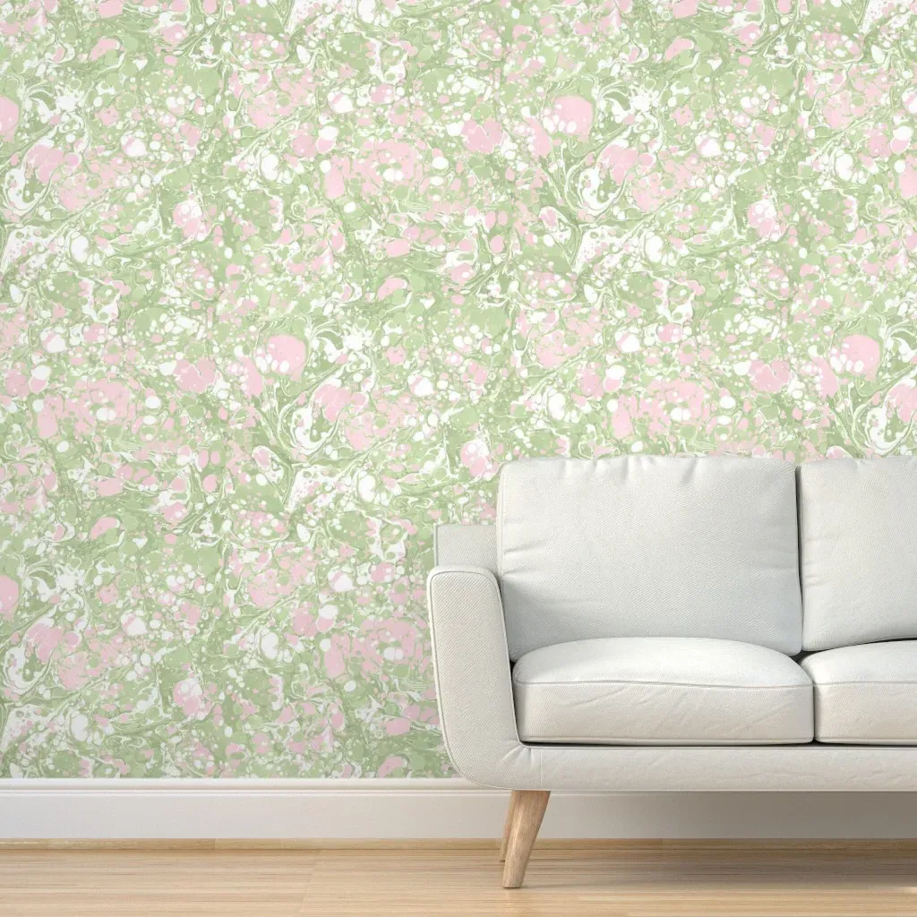 Marbled Gina3 Peel and Stick Wallpaper - Mint Green product