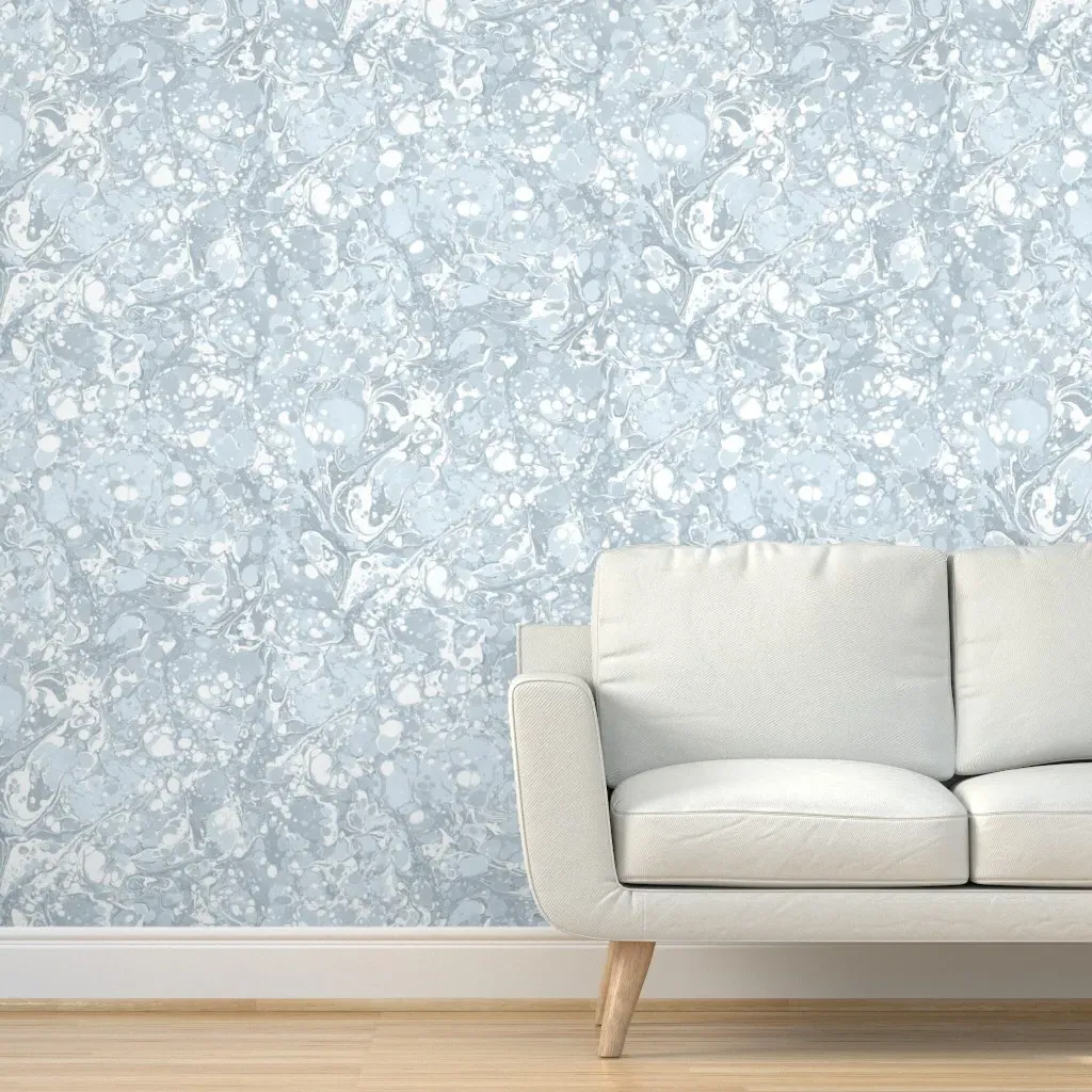 Marbled Indian Peel and Stick Wallpaper - Light Blue product