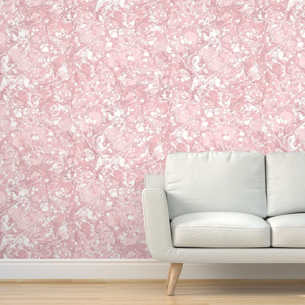 Marbled Pinks Ballet Slipper Peel and Stick Wallpaper - Pink product