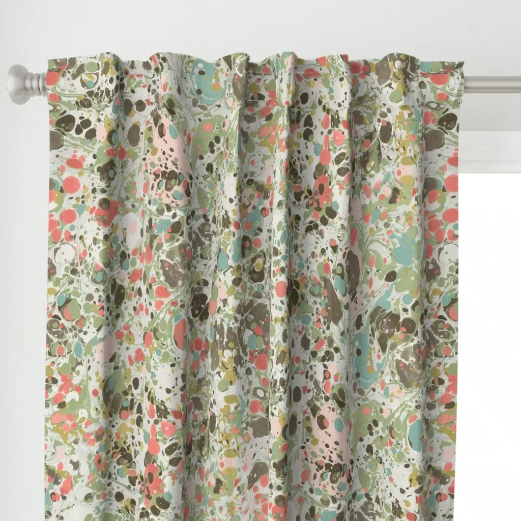 Marbled Terracotta Curtain Panel - Pink alternate view