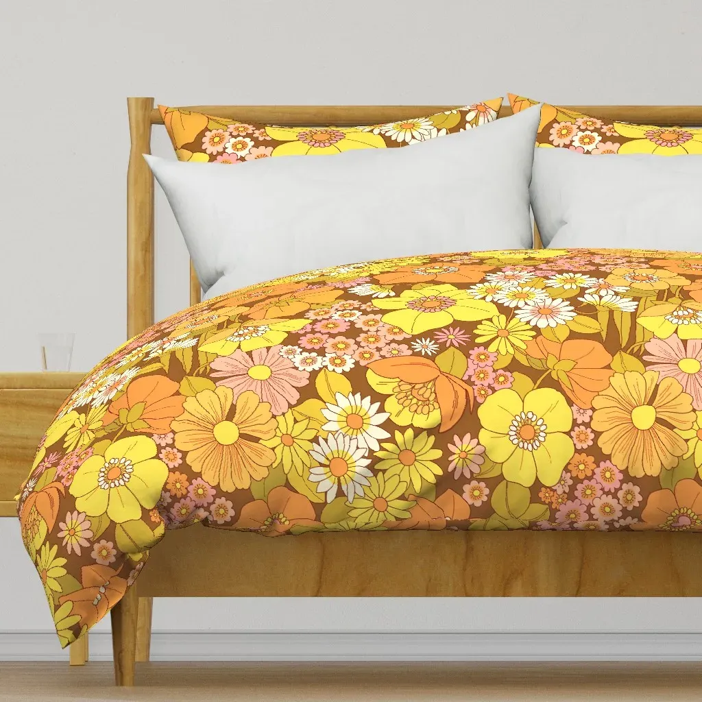 Marcia Brady Flowers Duvet Cover - Yellow product