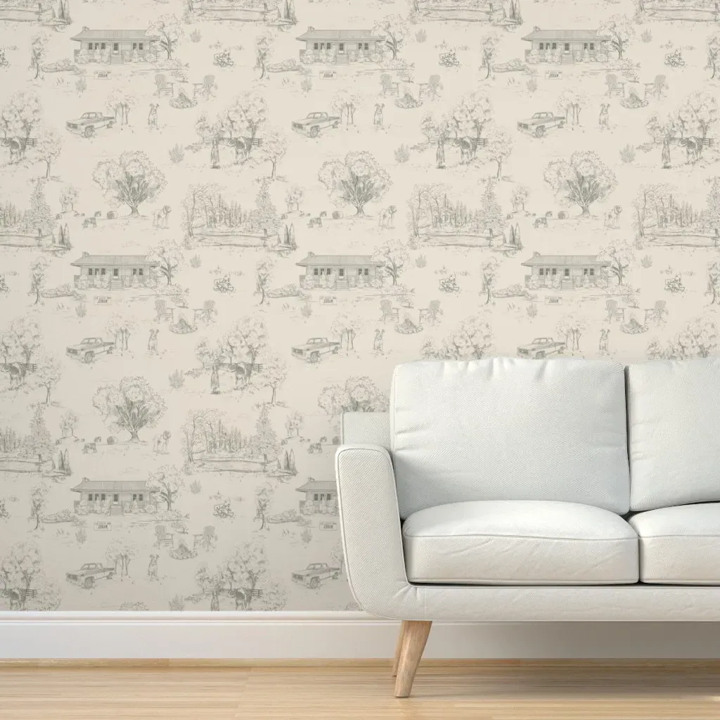 Marcy's Custom Toile Camp Nelson Peel and Stick Wallpaper - Gray product