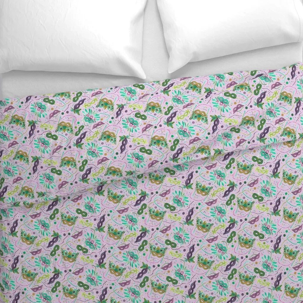 Mardi Gras Masquerade Duvet Cover - Lavender alternate view