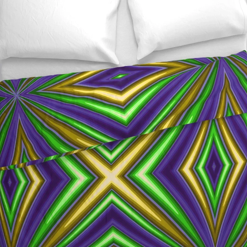Mardi Gras Shield Duvet Cover - Purple alternate view