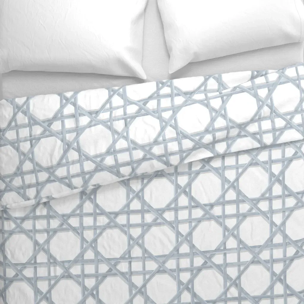 Marge In Quiet Blue On White Duvet Cover alternate view