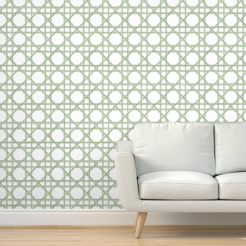 Marge Peel and Stick Wallpaper - Sage Green, White product