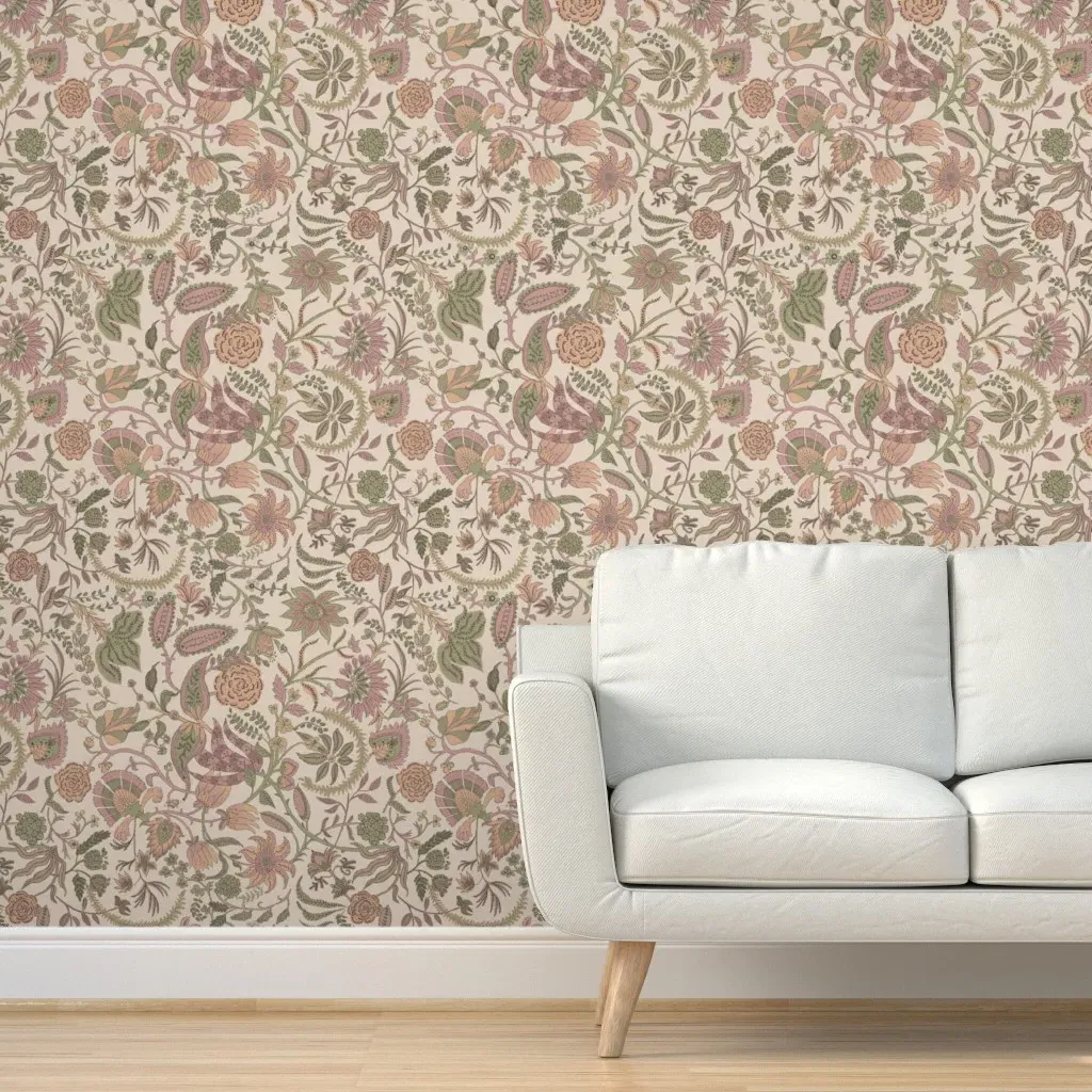 Mari Palampore Peel and Stick Wallpaper - Pink, Green product