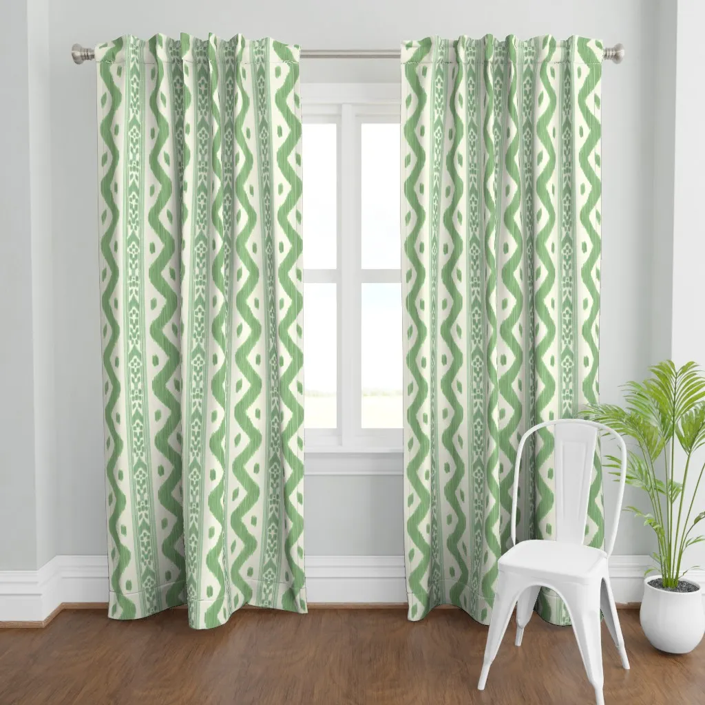 Mariah Ikat Alison Curtain Panel - Sage Green product
