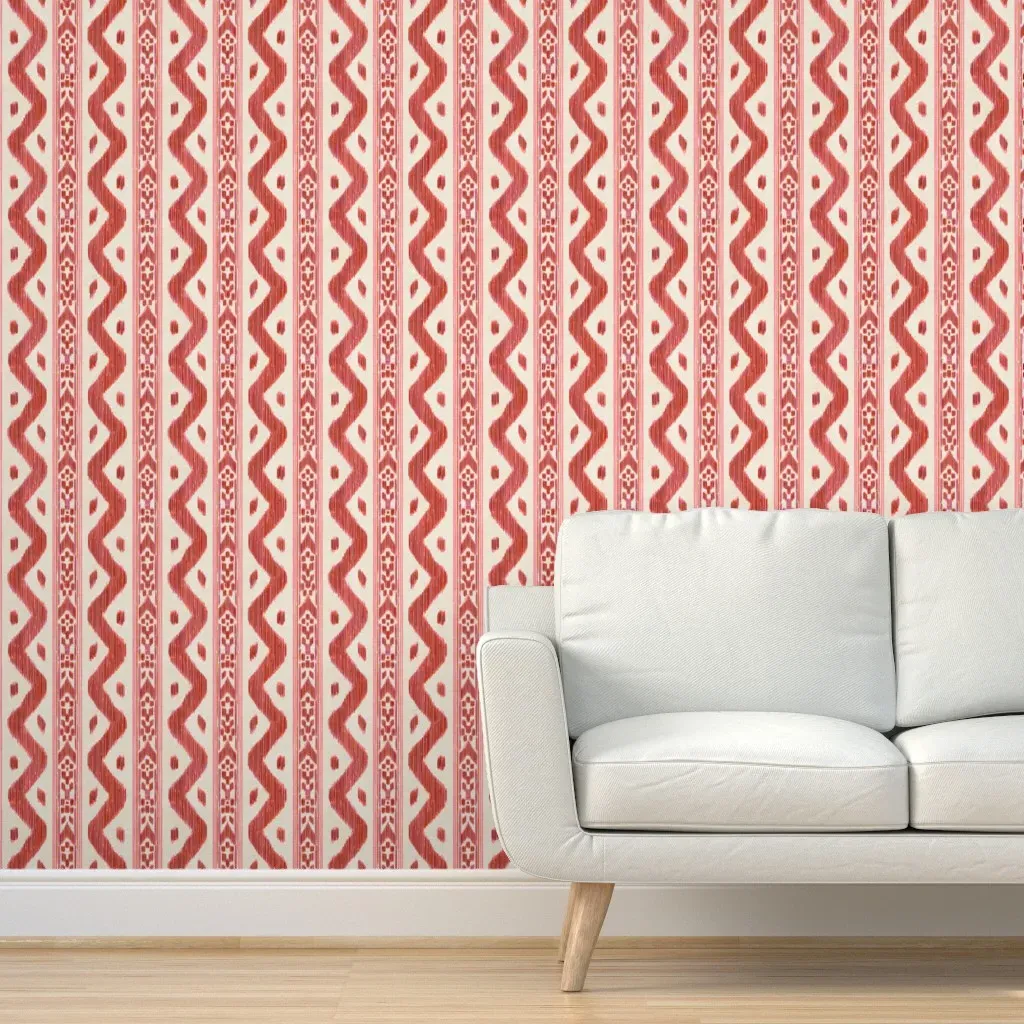 Mariah Ikat Brick Peel and Stick Wallpaper - Red product