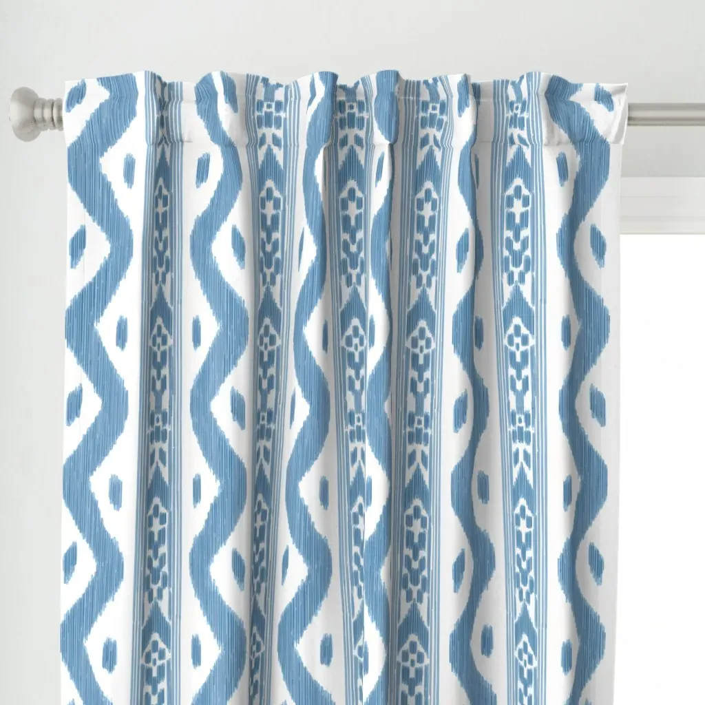 Mariah Ikat Curtain Panel - Light Blue alternate view