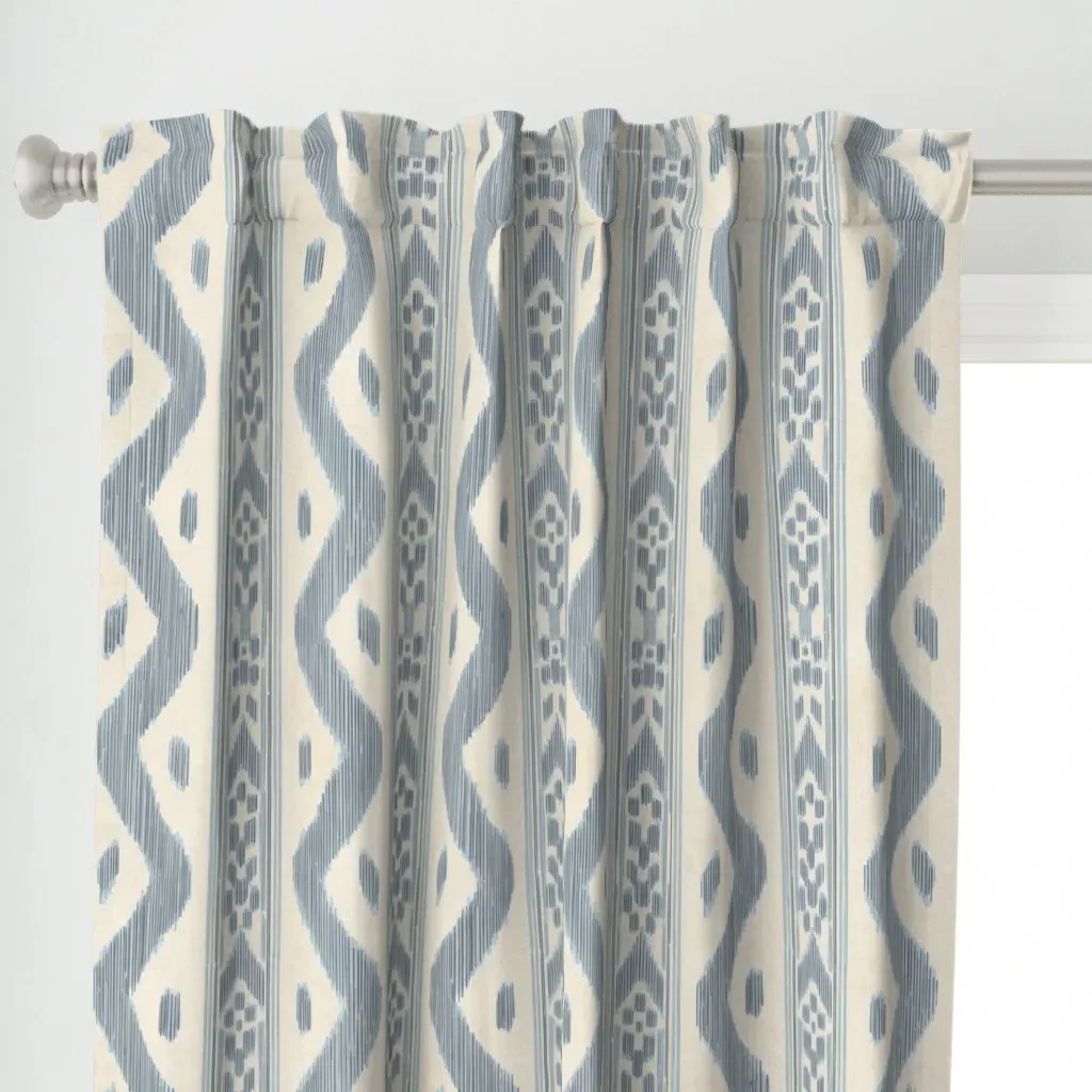 Mariah Ikat Curtain Panel - Light Blue alternate view