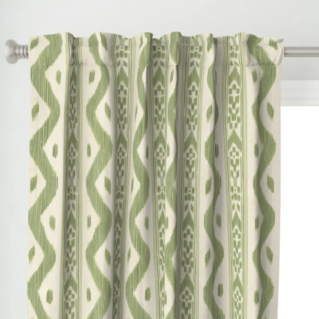 Mariah Ikat Curtain Panel - Sage Green alternate view