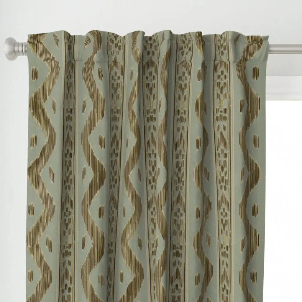 Mariah Ikat Curtain Panel - Sage Green alternate view