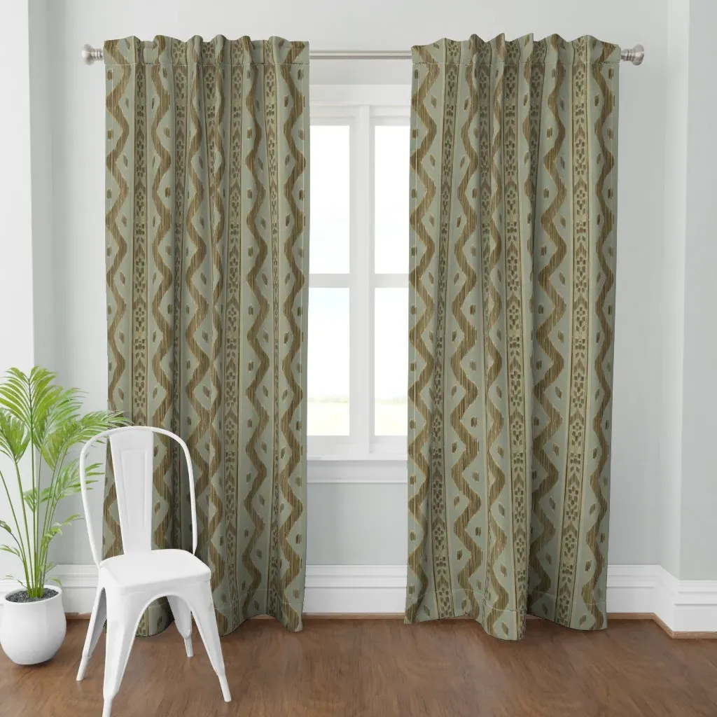 Mariah Ikat Curtain Panel - Sage Green product