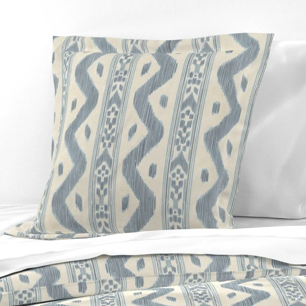 Mariah Ikat Euro Pillow Sham - Light Blue product