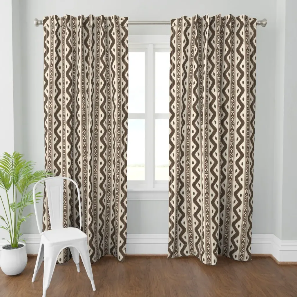 Mariah Ikat Kelly Curtain Panel - Brown product