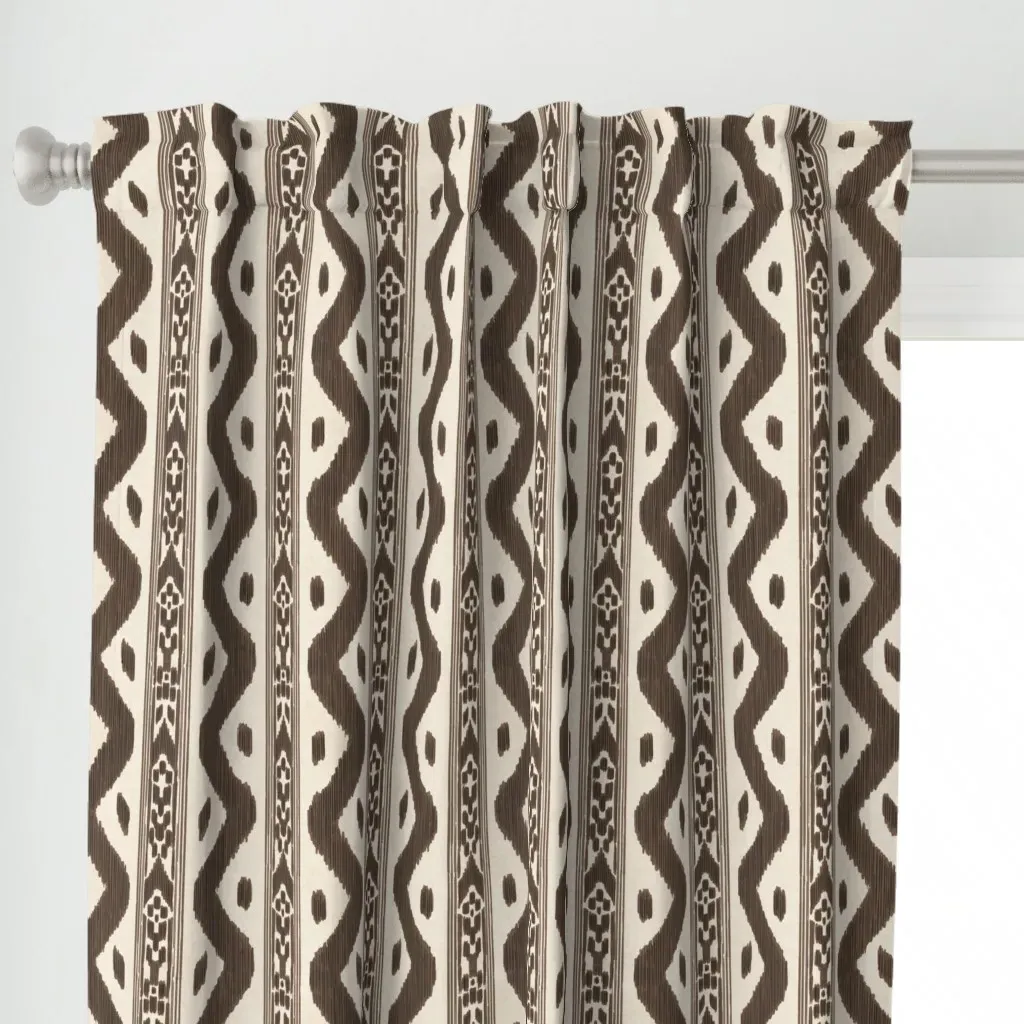Mariah Ikat Kelly Dark Curtain Panel - Brown alternate view