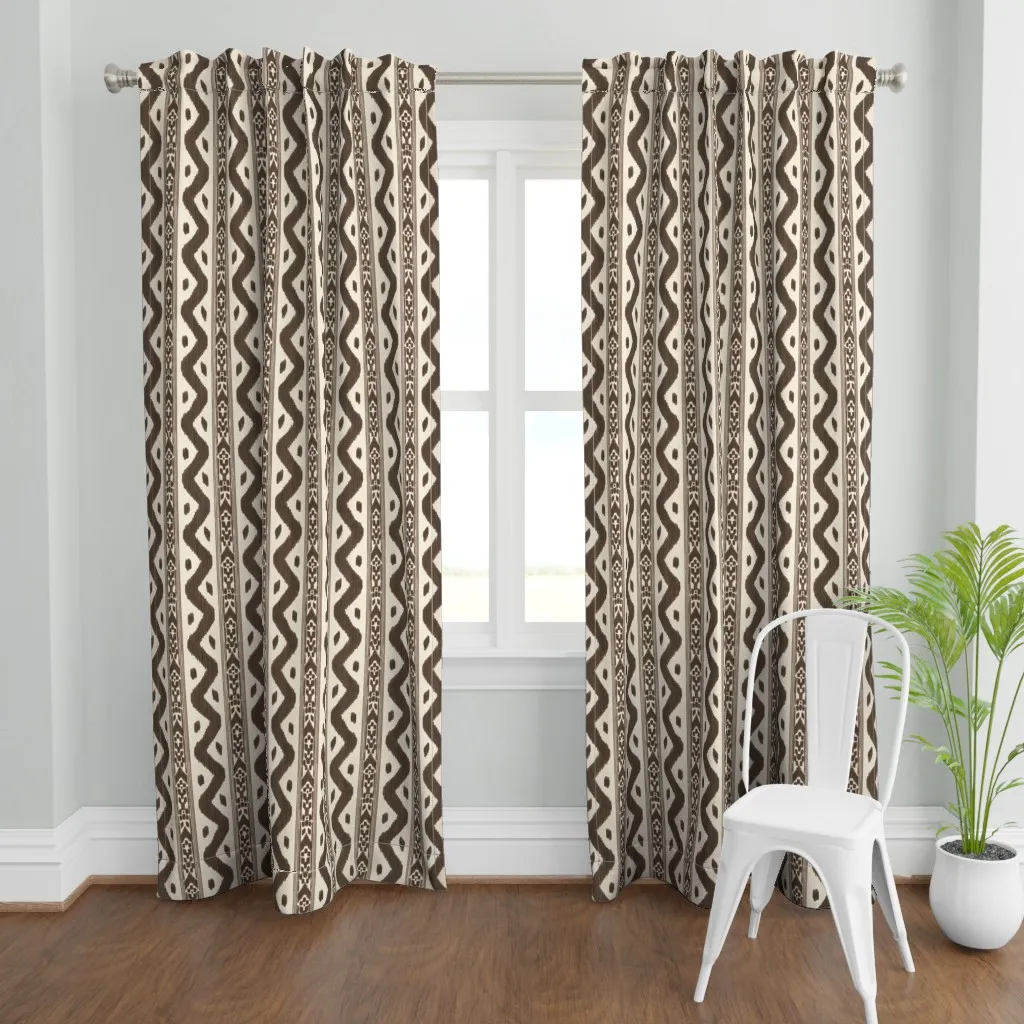 Mariah Ikat Kelly Dark Curtain Panel - Brown product