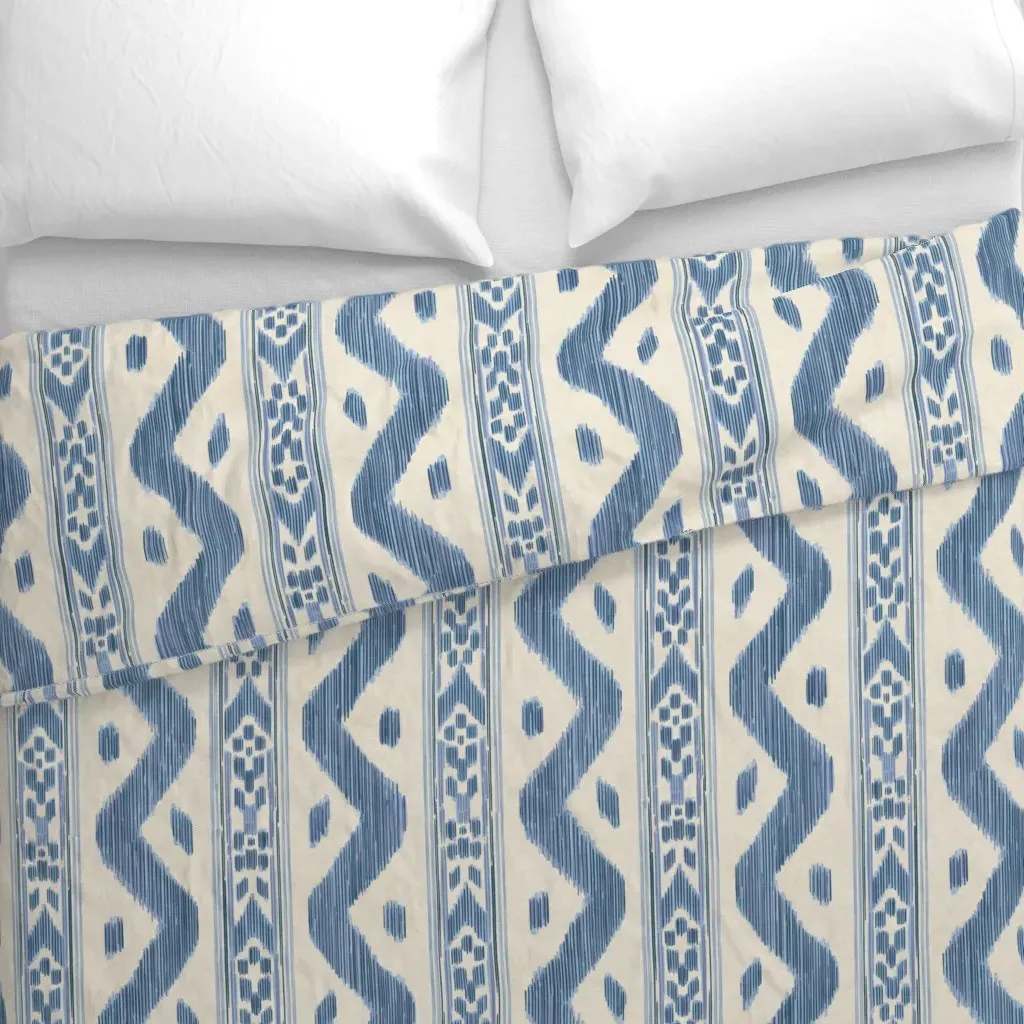 Mariah Ikat Large Duvet Cover - Indigo Blue alternate view