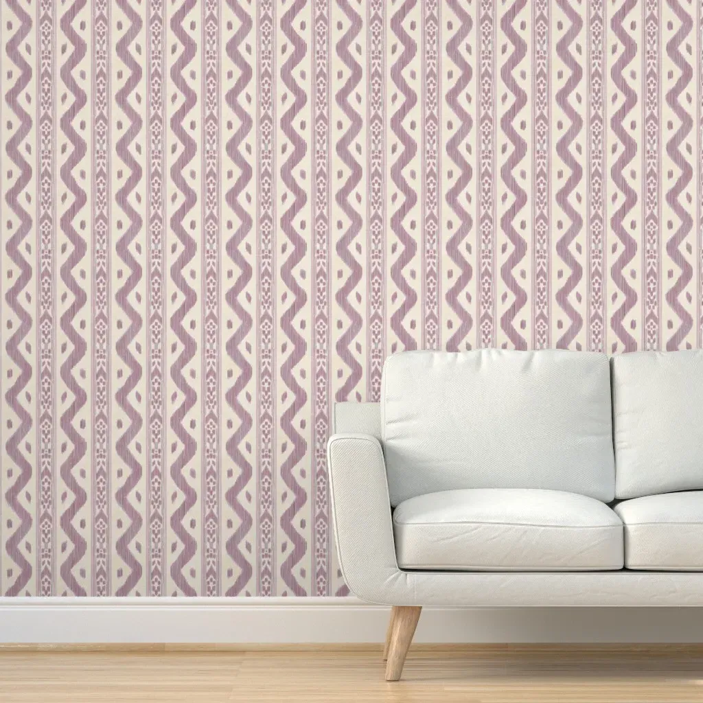 Mariah Ikat Orchid Peel and Stick Wallpaper - Dusty Rose product