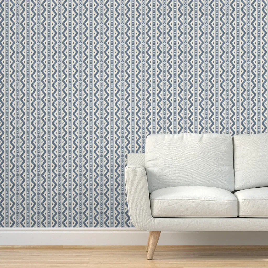 Mariah Ikat Peel and Stick Wallpaper - Indigo product
