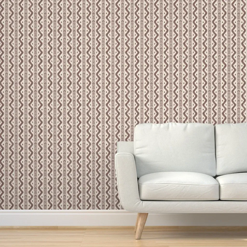 Mariah Ikat Peel and Stick Wallpaper - Raisin product