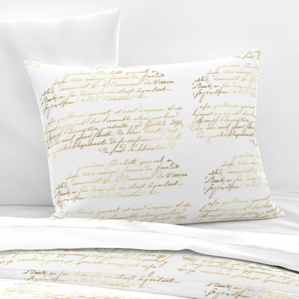 Marie Antoinette Rococo Floral Standard Knife Edge Pillow - Gold, Cotton Sateen product