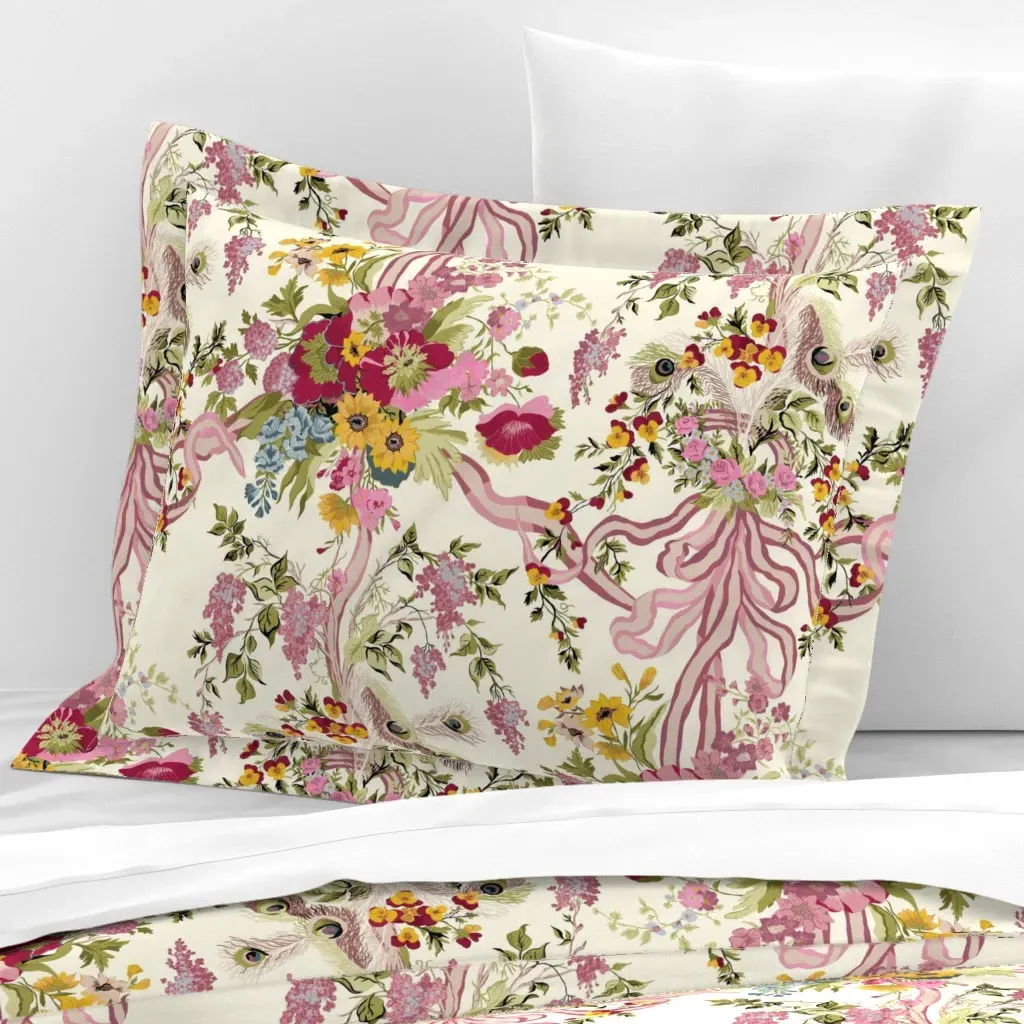 Marie Antoinette Versailles Standard Flanged Pillowcase - Pink, Cotton Sateen product