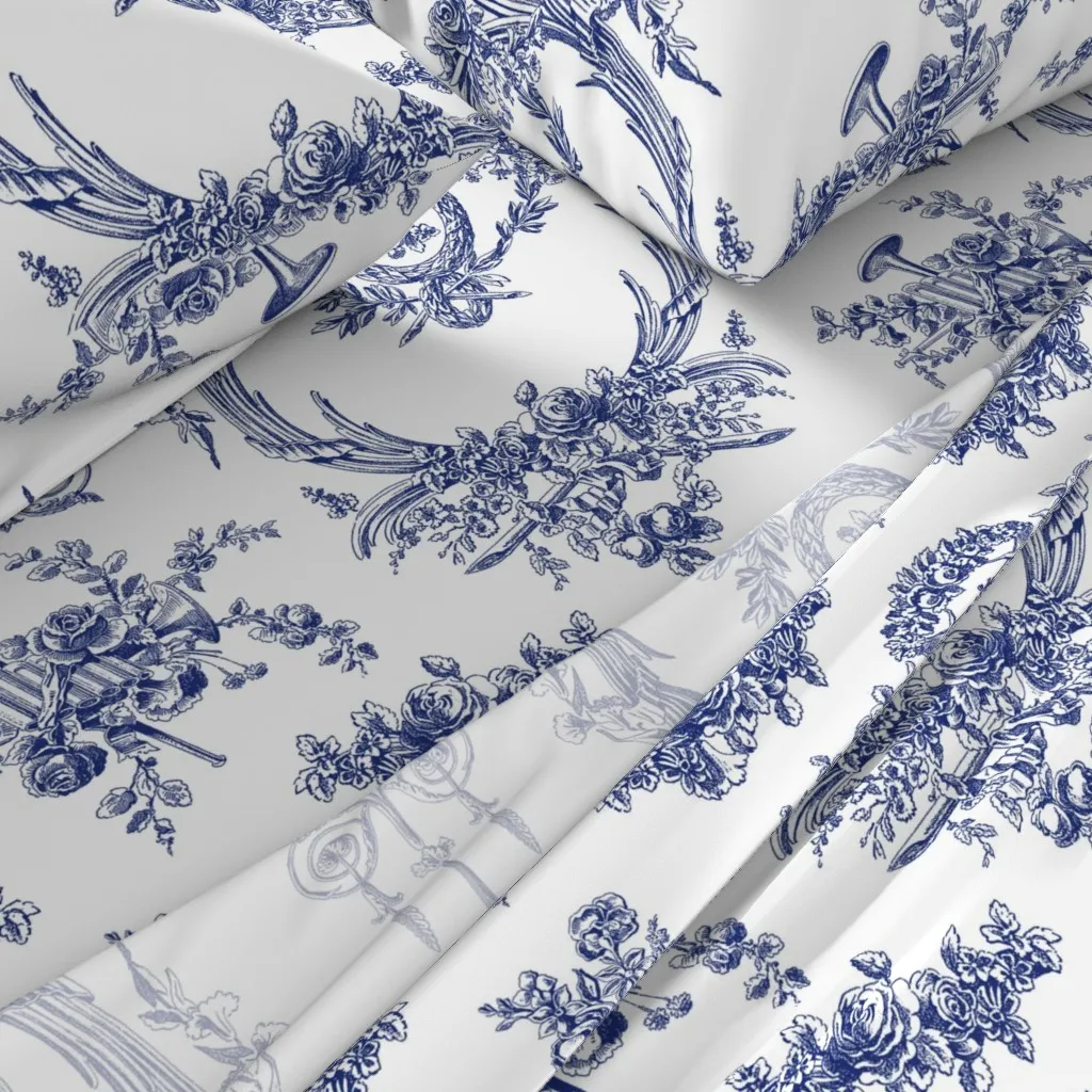 Marie Toile Ink 1 Twin Sheet Set - Blue alternate view