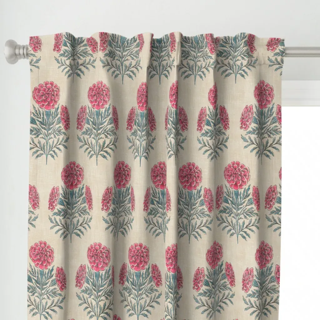 Marigold Extra Large Curtain Panel - Pink alternate view