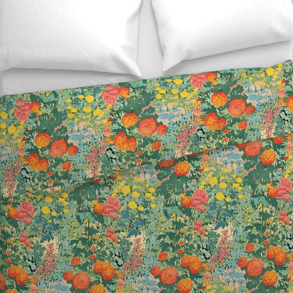 Marigold Garden Duvet Cover - Orange alternate view
