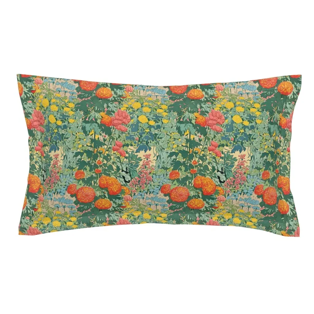 Marigold Garden King Pillow Sham - Orange product