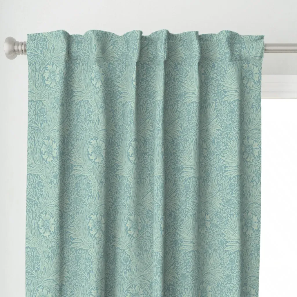 Marigold In Spring Curtain Panel - Pale Teal alternate view