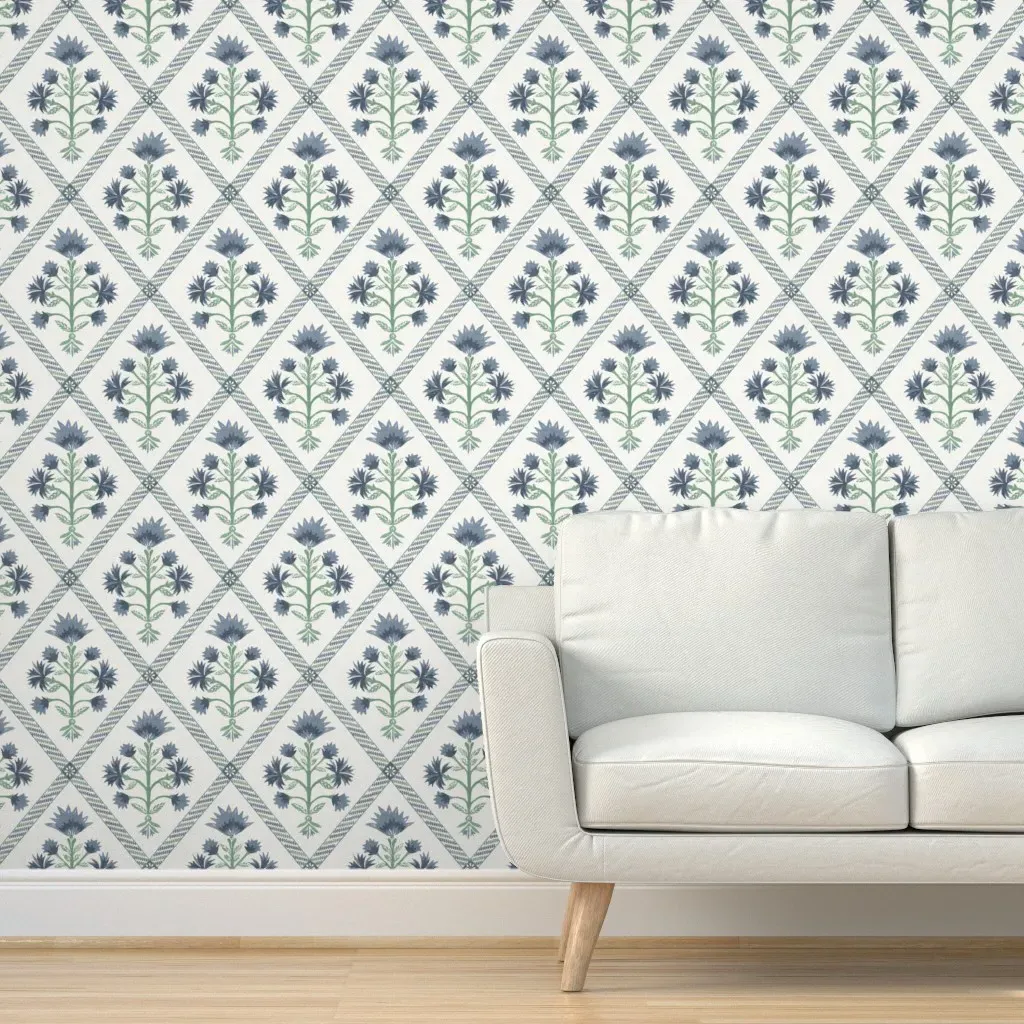 Marigold Lattice Peel and Stick Wallpaper - Indigo product