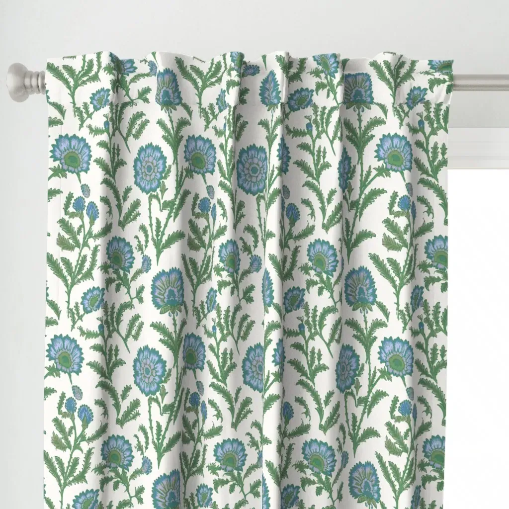 Marigold Medley Light Curtain Panel - Blue alternate view