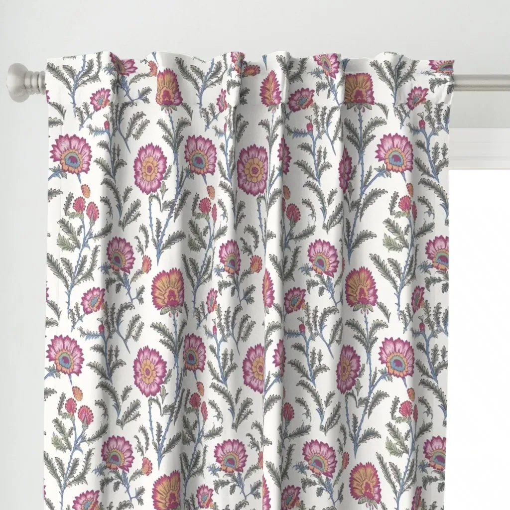 Marigold Medley Raspberry Curtain Panel - Pink alternate view