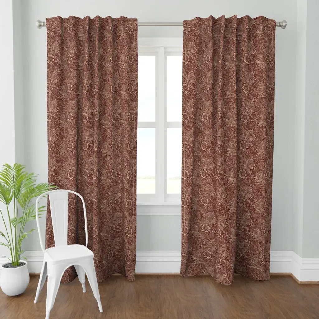 Marigold Vintage Curtain Panel - Crimson product
