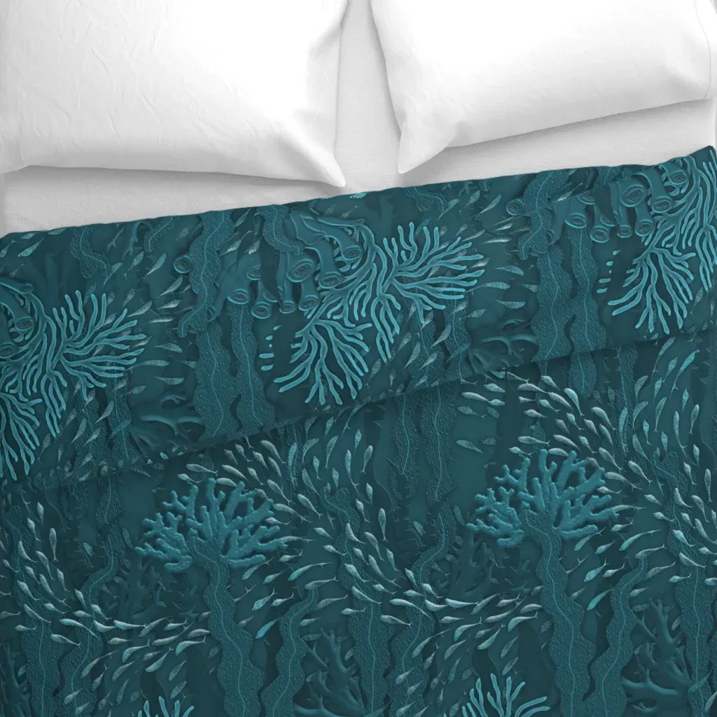 Marine Duvet Cover - Teal alternate view