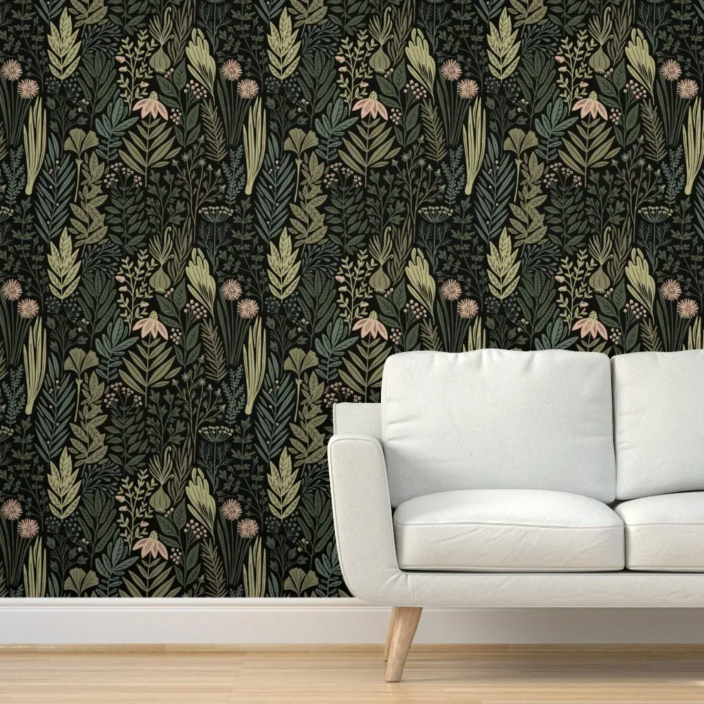 Marjoram Peel and Stick Wallpaper - Dark Green product