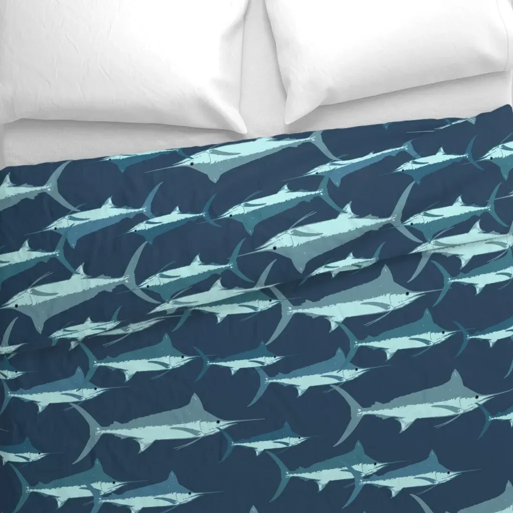 Marlins Duvet Cover - Teal alternate view