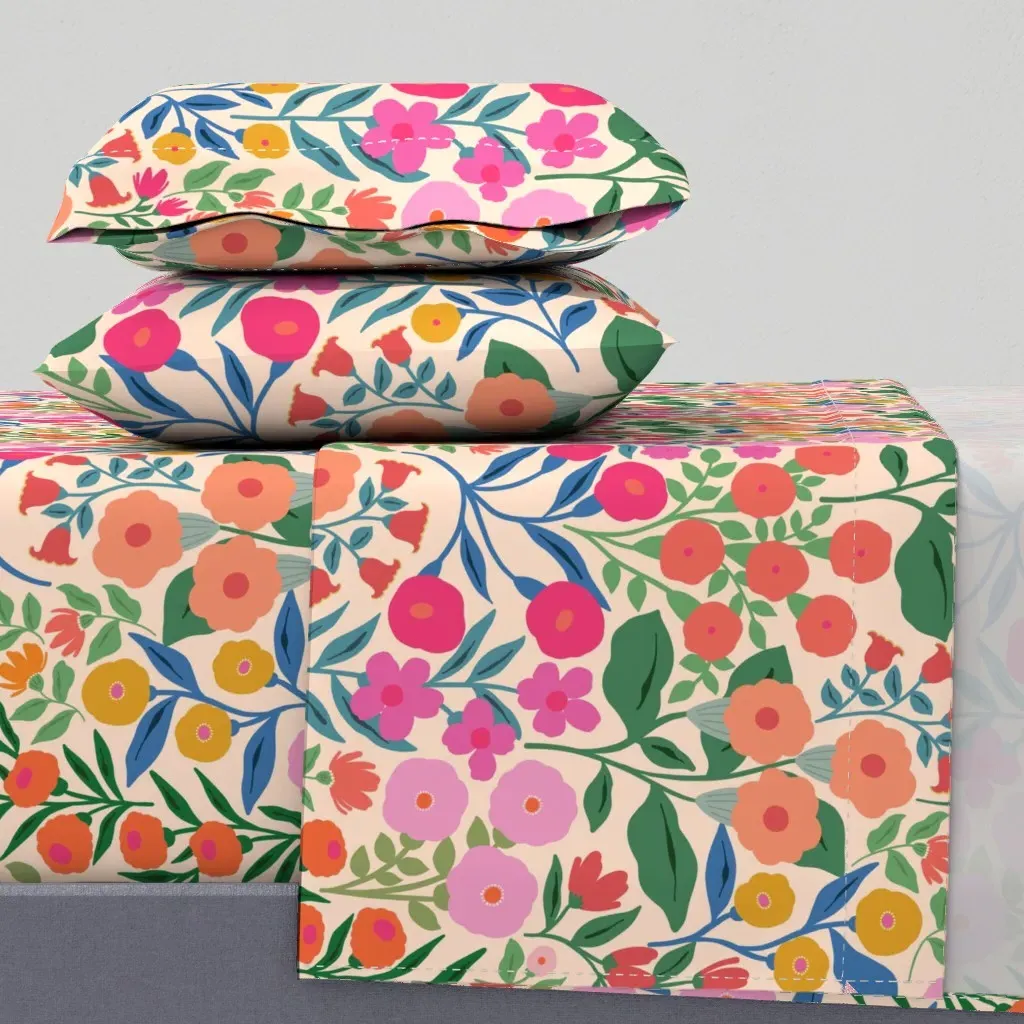 Marnie Floral Twin XL Sheet Set - Coral product