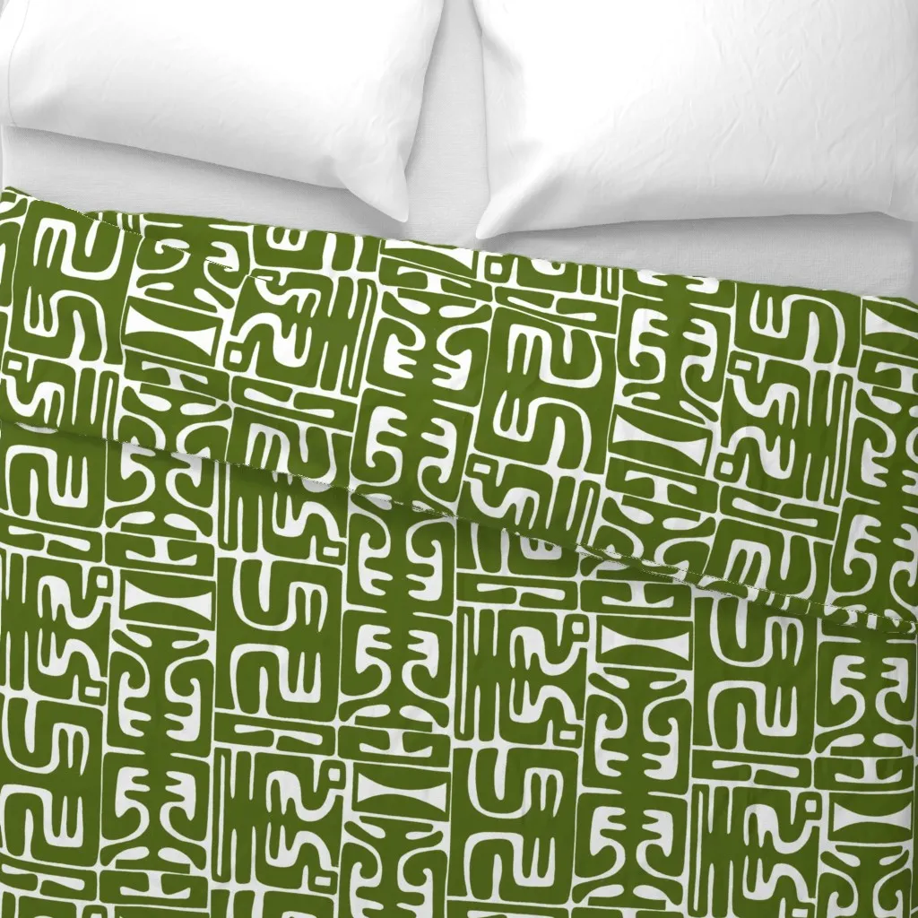 Marquesan Mambo Duvet Cover - Olive Green alternate view